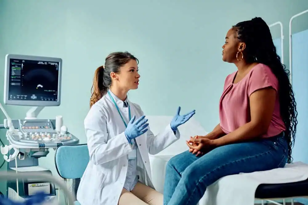 Woman have consultation about vaginal laxity Cheltenham